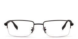 Shop MONTBLANC Half Rim Wide Rectangle Eyeglasses in Black online.