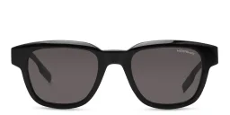 Shop MONTBLANC Square Sunglasses in Black online.