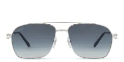Shop Cartier Signature C de Cartier Pilot Sunglasses in Silver online.