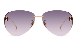Shop ISABEL MARANT Rimless Aviator Sunglasses in Rose Gold online.