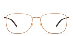 Shop GUCCI Wide Square Eyeglasses in Gold online.