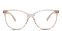 Shop JIMMY CHOO Wide Square Eyeglasses in Nude online.