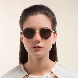 Shop Maui Jim Hukilau 845 Unisex Round Sunglasses in Gold online.