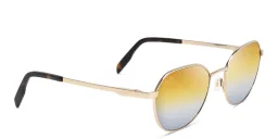 Shop Maui Jim Hukilau 845 Unisex Round Sunglasses in Gold online.