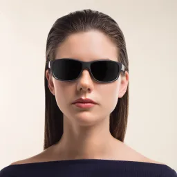 Shop Maui Jim Kaiwi Channel 840 Unisex Rectangle Sunglasses in Black online.