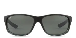 Shop Maui Jim Kaiwi Channel 840 Unisex Rectangle Sunglasses in Black online.