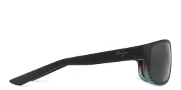 Shop Maui Jim Kaiwi Channel 840 Unisex Rectangle Sunglasses in Black online.