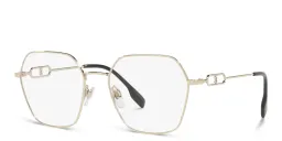 Shop BURBERRY Wide Irregular Eyeglasses in Light Gold online.