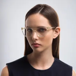 تسوق نظارة طبية بإطار مربع بربري بلون أصفر أونلاين.