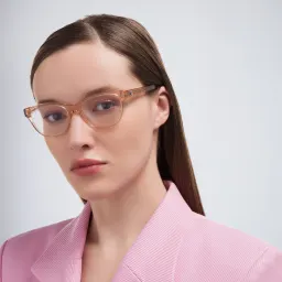Shop BURBERRY Cat-Eye Eyeglasses in Peach online.