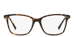 Shop BVLGARI Square Eyeglasses in Havana online.