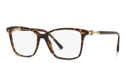 Shop BVLGARI Square Eyeglasses in Havana online.
