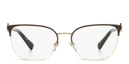 Shop BVLGARI Rectangle Eyeglasses in Pale Gold/Brown online.