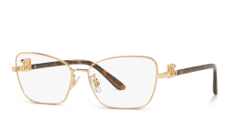 Shop Dolce & Gabbana Wide Cat-Eye Eyeglasses in Gold online.