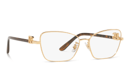 Shop Dolce & Gabbana Wide Cat-Eye Eyeglasses in Gold online.