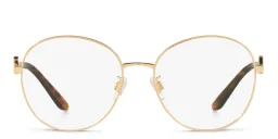 Shop Dolce & Gabbana Wide Round Eyeglasses in Gold online.
