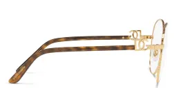 Shop Dolce & Gabbana Wide Round Eyeglasses in Gold online.