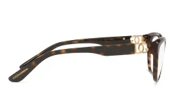 Shop Dolce & Gabbana Wide Cat Eye Eyeglasses in Havana online.