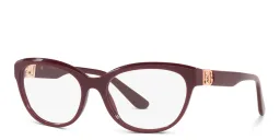 Shop Dolce & Gabbana Wide Cat-Eye Eyeglasses in Bordeaux online.