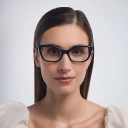 Shop Dolce & Gabbana Wide Cat Eye Eyeglasses in Black online.