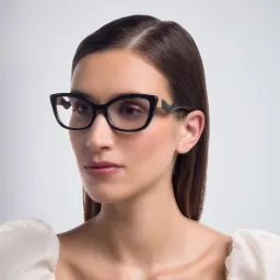 Shop Dolce & Gabbana Wide Cat Eye Eyeglasses in Black online.