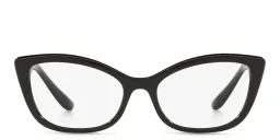 Shop Dolce & Gabbana Wide Cat Eye Eyeglasses in Black online.