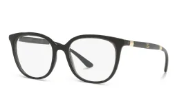 Shop Dolce & Gabbana Square Eyeglasses in Black/Transparent Black online.