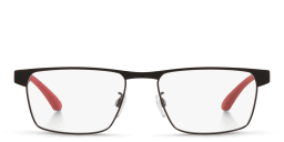 Shop Emporio Armani Wide Pillow Eyeglasses in Matte Black online.
