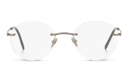 Shop GIORGIO ARMANI Unisex Rimless Round Eyeglasses in Brown online.