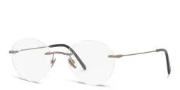 Shop GIORGIO ARMANI Unisex Rimless Round Eyeglasses in Brown online.