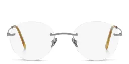 Shop GIORGIO ARMANI Unisex Rimless Round Eyeglasses in Matte Gunmetal online.