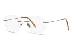 Shop GIORGIO ARMANI Unisex Rimless Round Eyeglasses in Matte Gunmetal online.