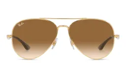 Shop Ray-Ban Unisex Pilot Sunglasses in Gold online.