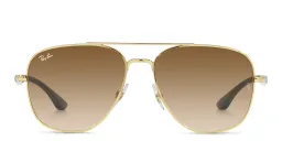 Shop Ray-Ban Unisex Square Sunglasses in Gold online.