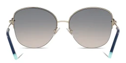 Shop TIFFANY Half-Rim Round Sunglasses in Pale Gold online.