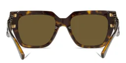 Shop VERSACE Medusa Chain Square Sunglasses in Havana online.