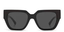 Shop VERSACE Medusa Chain Square Sunglasses in Black online.