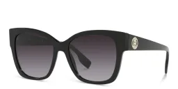 Shop BURBERRY Square Sunglasses in Black online.