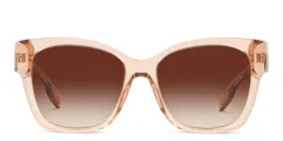 Shop BURBERRY Square Sunglasses in Peach online.