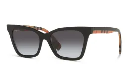 Shop BURBERRY Irregular Sunglasses in Black online.