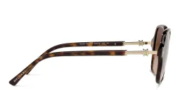 Shop BVLGARI Square Sunglasses in Havana online.