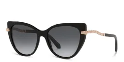 Shop BVLGARI Cat Eye Sunglasses in Black online.