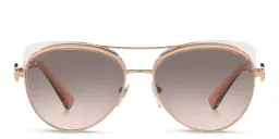 Shop BVLGARI Aviator Sunglasses in Rose Gold online.