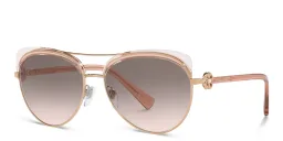 Shop BVLGARI Aviator Sunglasses in Rose Gold online.
