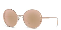 Shop BVLGARI Round Sunglasses in Pink Gold online.