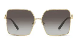 Shop Dolce & Gabbana Oversized Wide Square Sunglasses in Gold online.