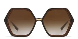 Shop Dolce & Gabbana Irregular Sunglasses in Havana online.