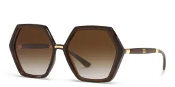 Shop Dolce & Gabbana Irregular Sunglasses in Havana online.