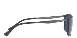 Shop Emporio Armani Rectangle Sunglasses in Matte Blue online.