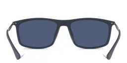 Shop Emporio Armani Rectangle Sunglasses in Matte Blue online.